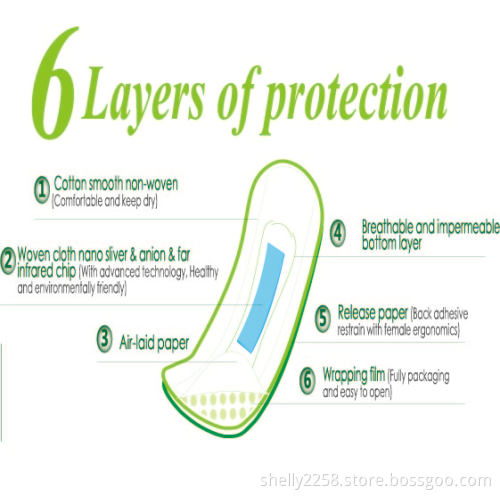 V-LOVE Nano silver anion and far infrared sanitary napkin